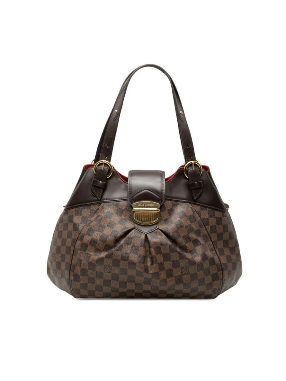 Louis Vuitton Damier Sistina GM Shoulder Bag Brown Leather